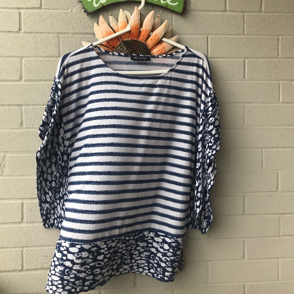 Navy Blue Pattern Dress shirt